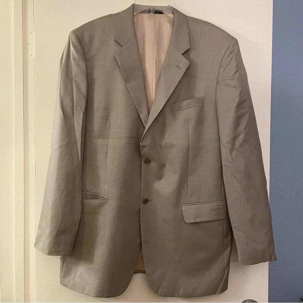 3 for‎ 25! Jones New York Collection Men's Beige Wool Silk Lightweight Blazer